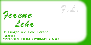 ferenc lehr business card